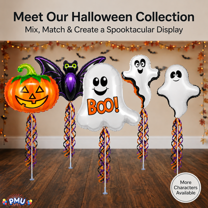PMU Halloween Balloons 11 Inch Pre-Inflated with Stick