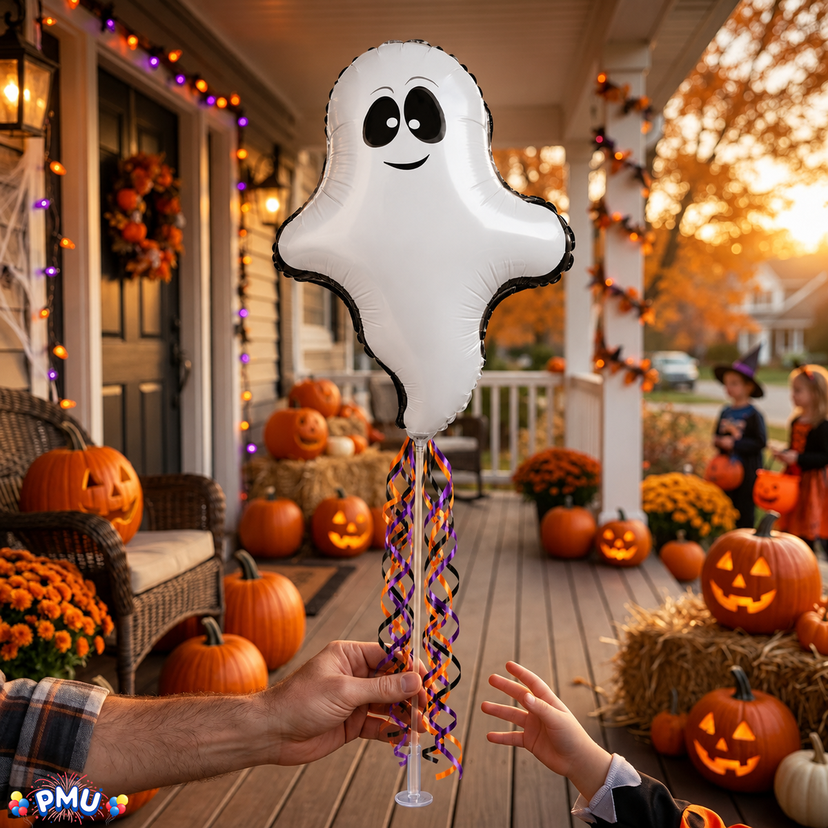 PMU Halloween Balloons 11 Inch Pre-Inflated with Stick