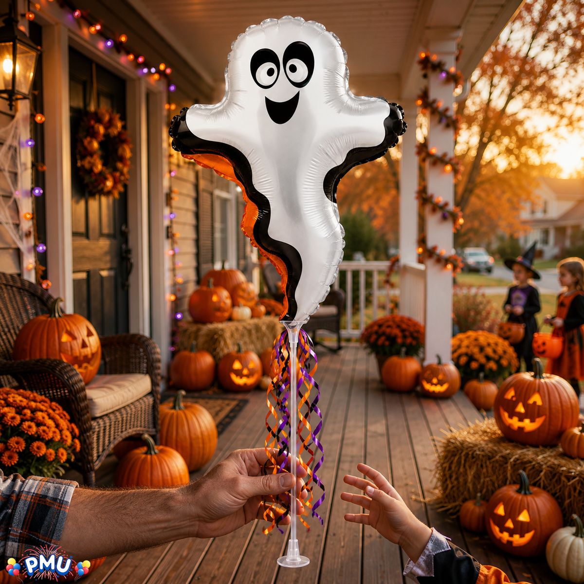 PMU Halloween Balloons 11 Inch Pre-Inflated with Stick