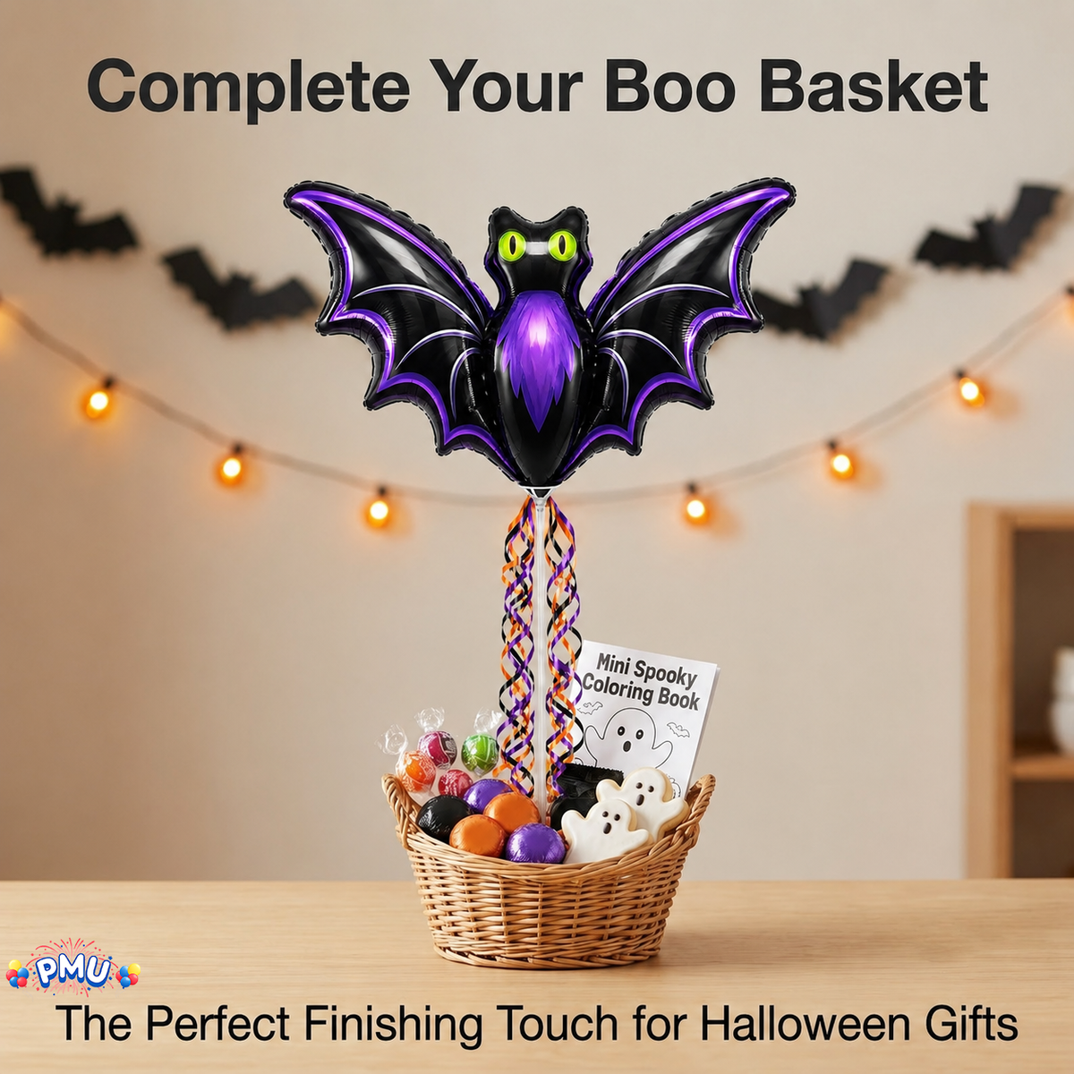 PMU Halloween Balloons 11 Inch Pre-Inflated with Stick
