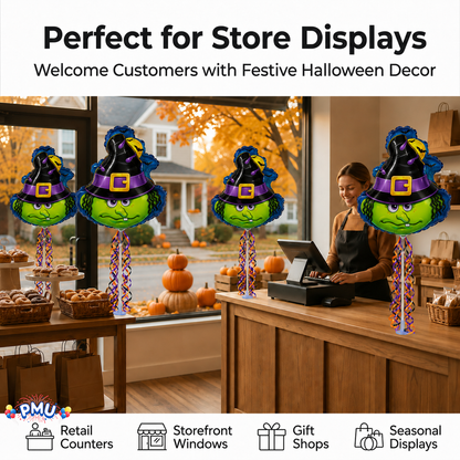 PMU Halloween Balloons 11 Inch Pre-Inflated with Stick
