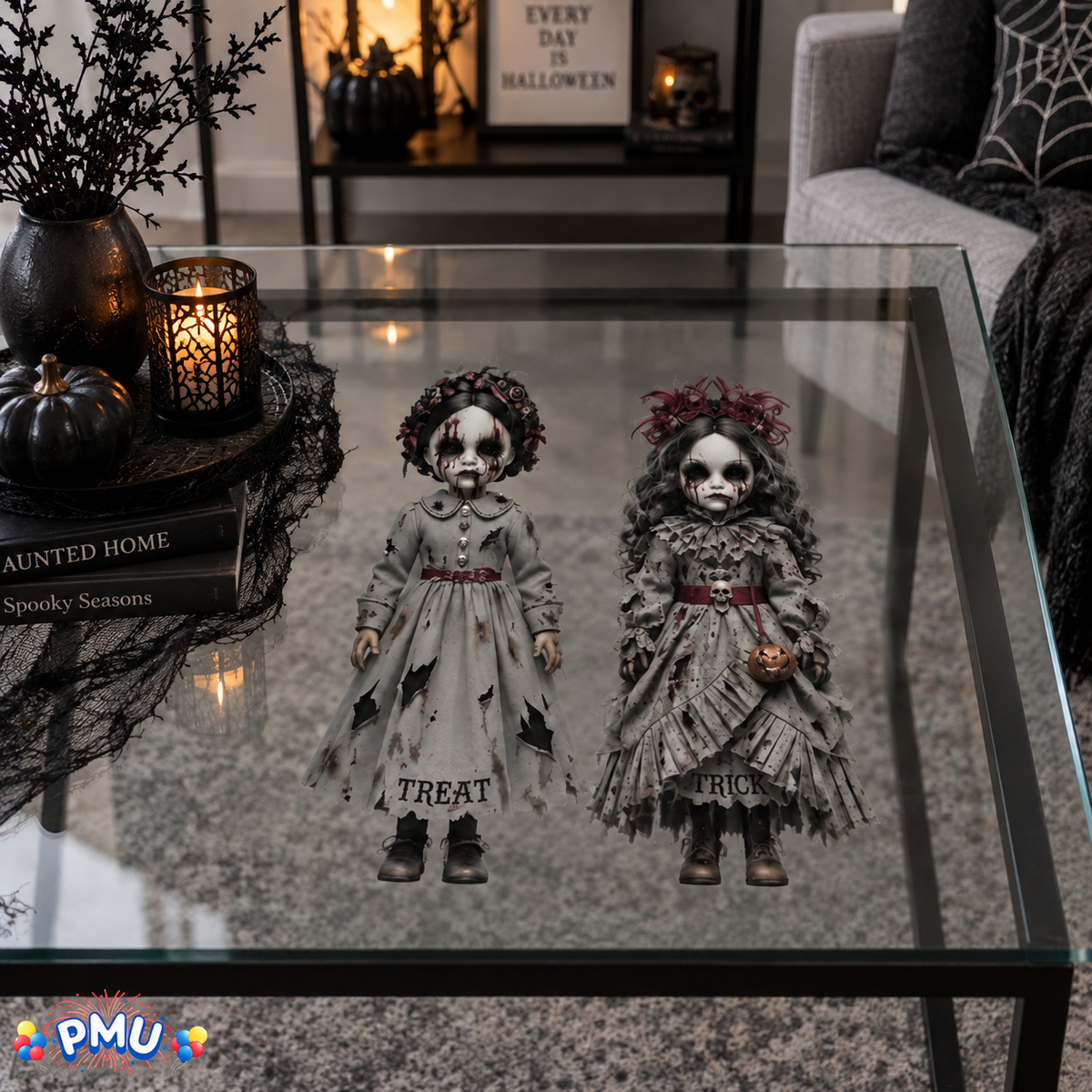 PMU PMU 13 Set Halloween Window Clings, Window Decals, Scary Halloween Decor