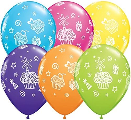 PMU Balloons 11 Inch Qualatex Birthday Sprays Print in Latex Balloons For All Occasions