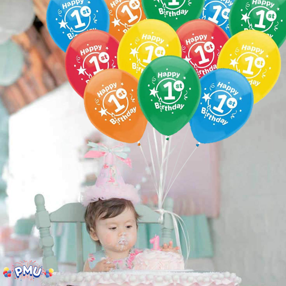 PMU Happy Birthday Balloons 12 Inch Latex (Assorted, Color)