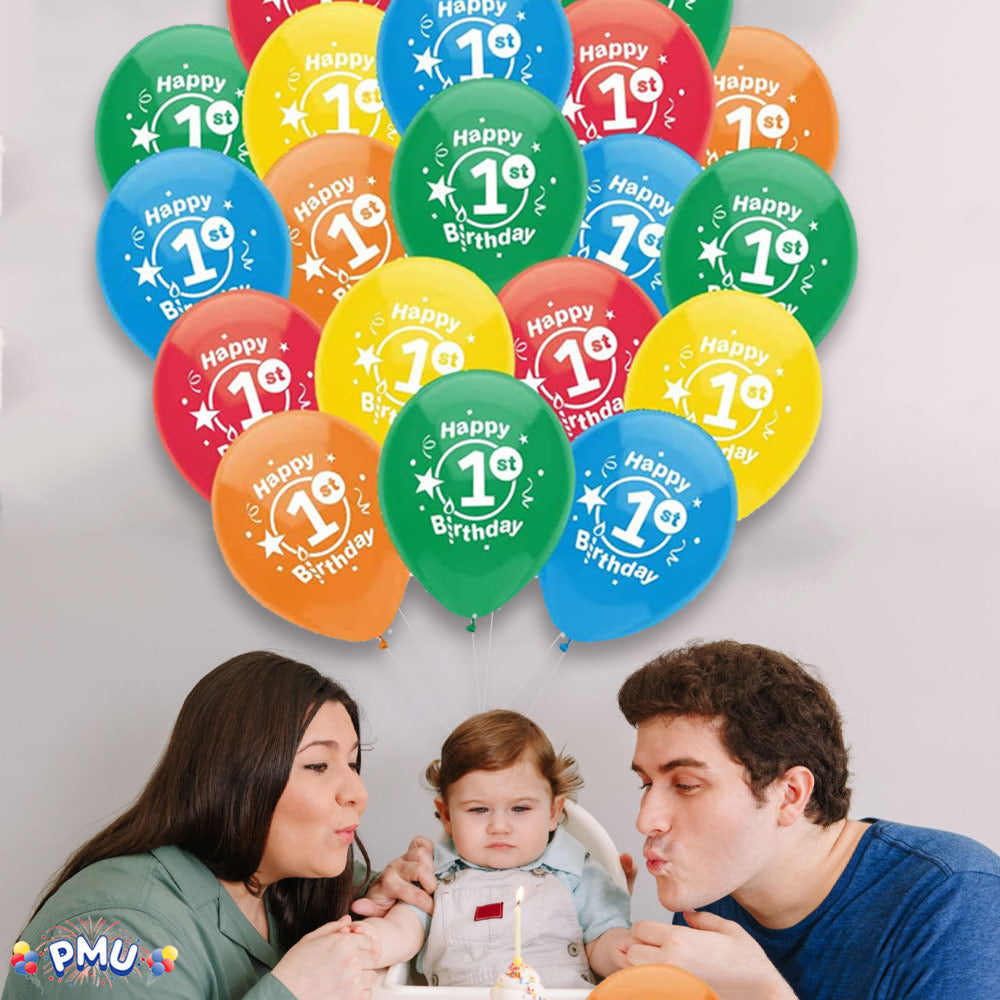 PMU Happy Birthday Balloons 12 Inch Latex (Assorted, Color)