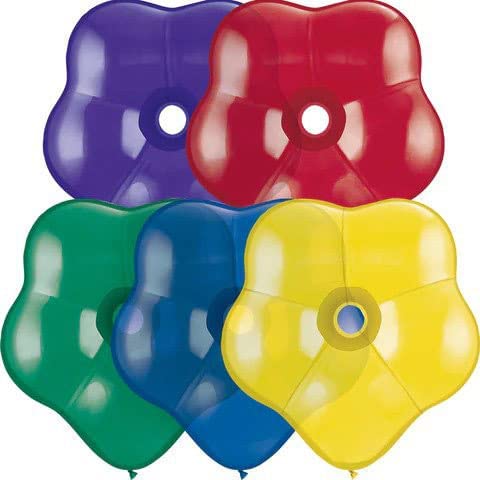 PMU 6 Inches Blossom Flower Shaped Assortment Latex Balloons Pkg/100