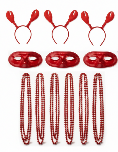 PMU Mardi Gras Party set Headband, Masks & Beads Festive Costume Set for Mardi Gras Themed Party