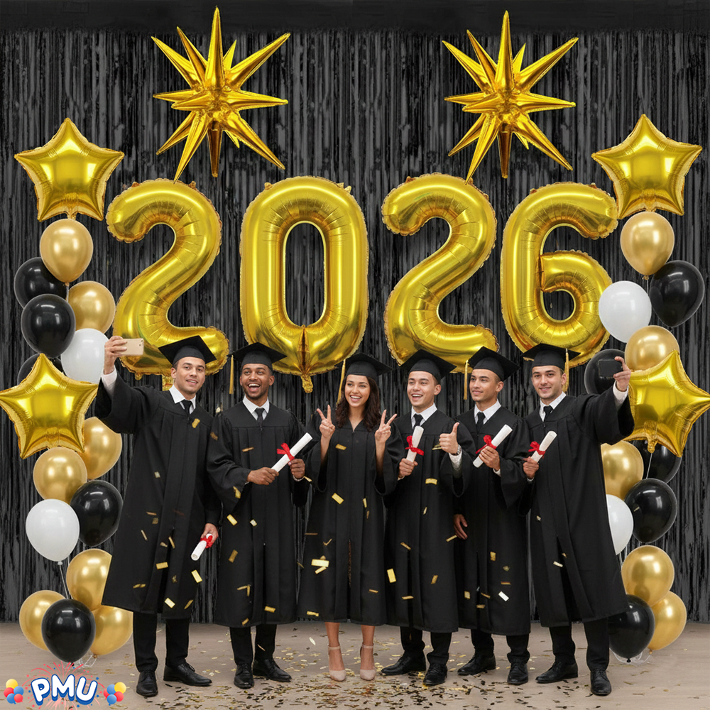 PMU 2026 Graduation - New Years Balloons Curtain Backdrop Party Kit Decorations