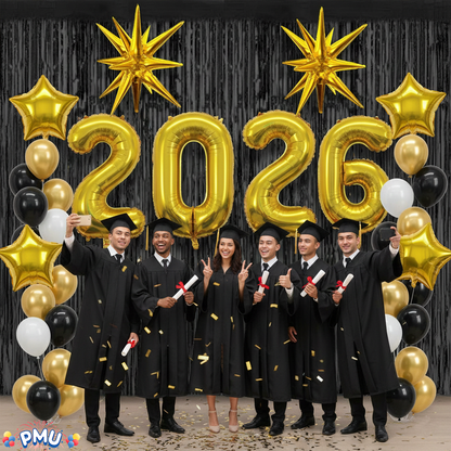 PMU 2026 Graduation - New Years Balloons Curtain Backdrop Party Kit Decorations