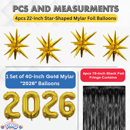 PMU 2026 Graduation - New Years Balloons Curtain Backdrop Party Kit Decorations