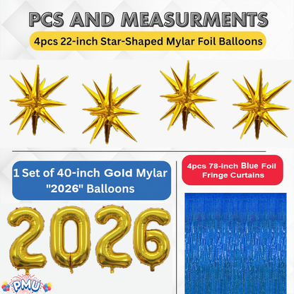 PMU 2026 Graduation - New Years Balloons Curtain Backdrop Party Kit Decorations