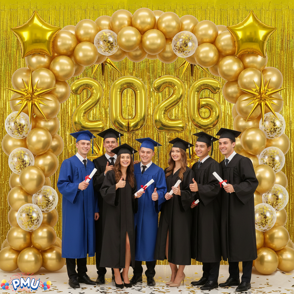 PMU 2026 Graduation - New Years Balloons Curtain Backdrop Party Kit Decorations