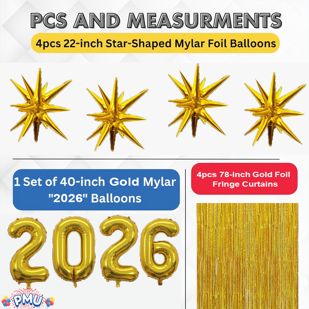 PMU 2026 Graduation - New Years Balloons Curtain Backdrop Party Kit Decorations