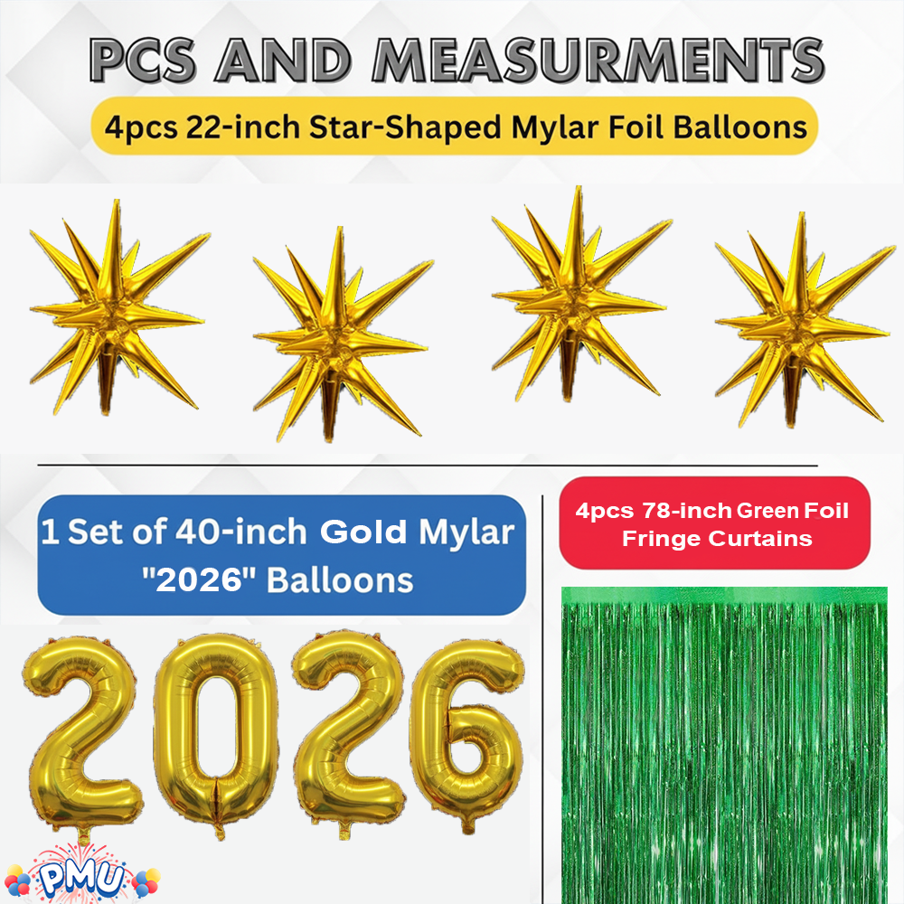 PMU 2026 Graduation - New Years Balloons Curtain Backdrop Party Kit Decorations