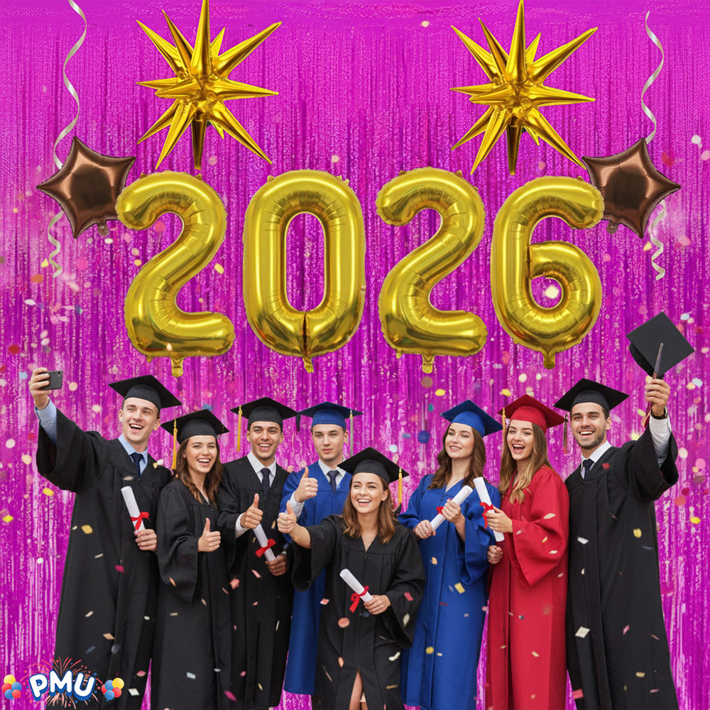 PMU 2026 Graduation - New Years Balloons Curtain Backdrop Party Kit Decorations