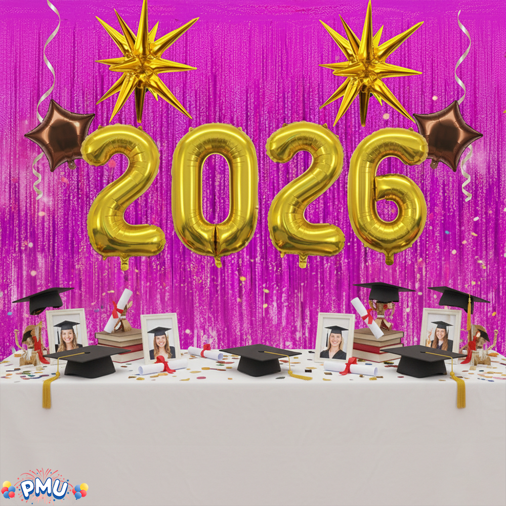 PMU 2026 Graduation - New Years Balloons Curtain Backdrop Party Kit Decorations