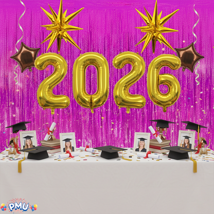PMU 2026 Graduation - New Years Balloons Curtain Backdrop Party Kit Decorations