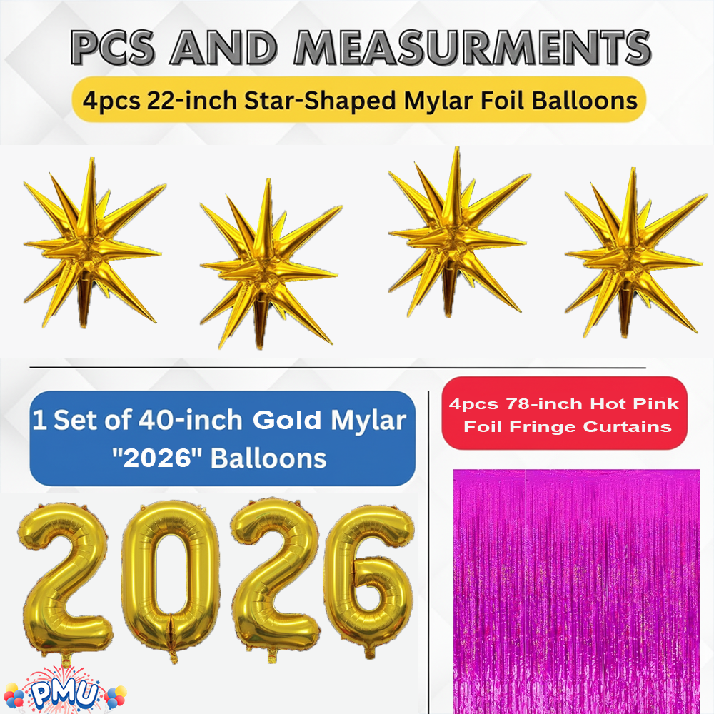 PMU 2026 Graduation - New Years Balloons Curtain Backdrop Party Kit Decorations
