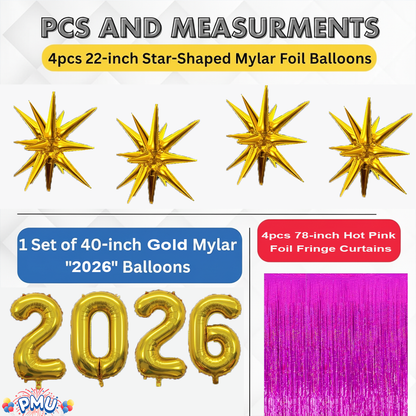 PMU 2026 Graduation - New Years Balloons Curtain Backdrop Party Kit Decorations