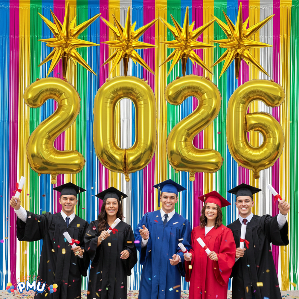 PMU 2026 Graduation - New Years Balloons Curtain Backdrop Party Kit Decorations