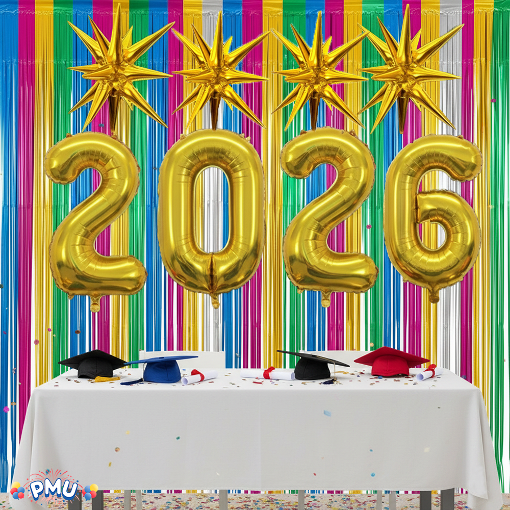 PMU 2026 Graduation - New Years Balloons Curtain Backdrop Party Kit Decorations