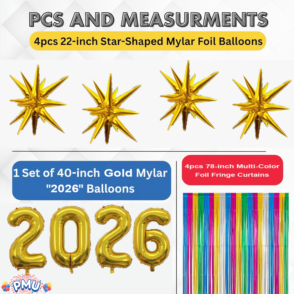 PMU 2026 Graduation - New Years Balloons Curtain Backdrop Party Kit Decorations