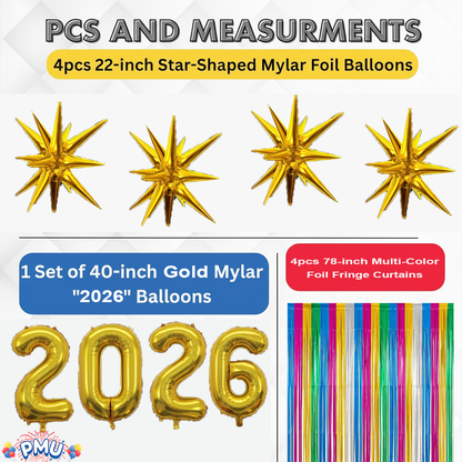 PMU 2026 Graduation - New Years Balloons Curtain Backdrop Party Kit Decorations