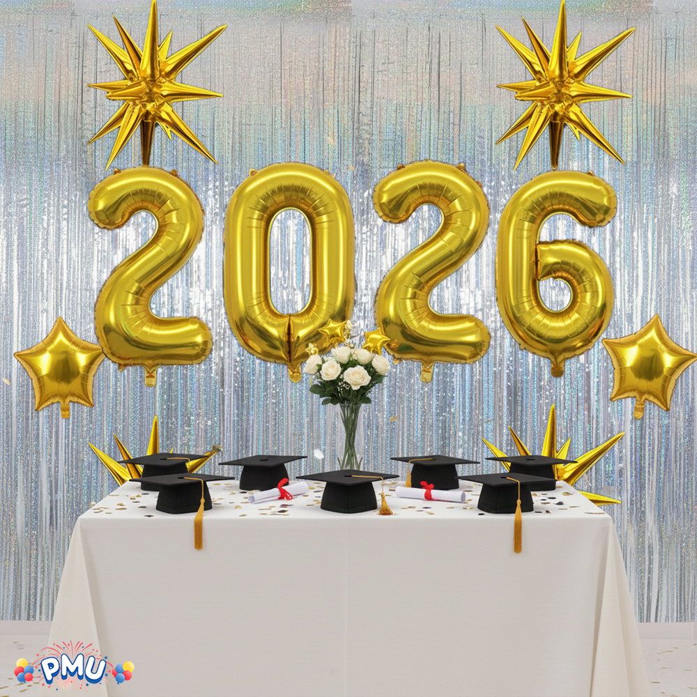 PMU 2026 Graduation - New Years Balloons Curtain Backdrop Party Kit Decorations