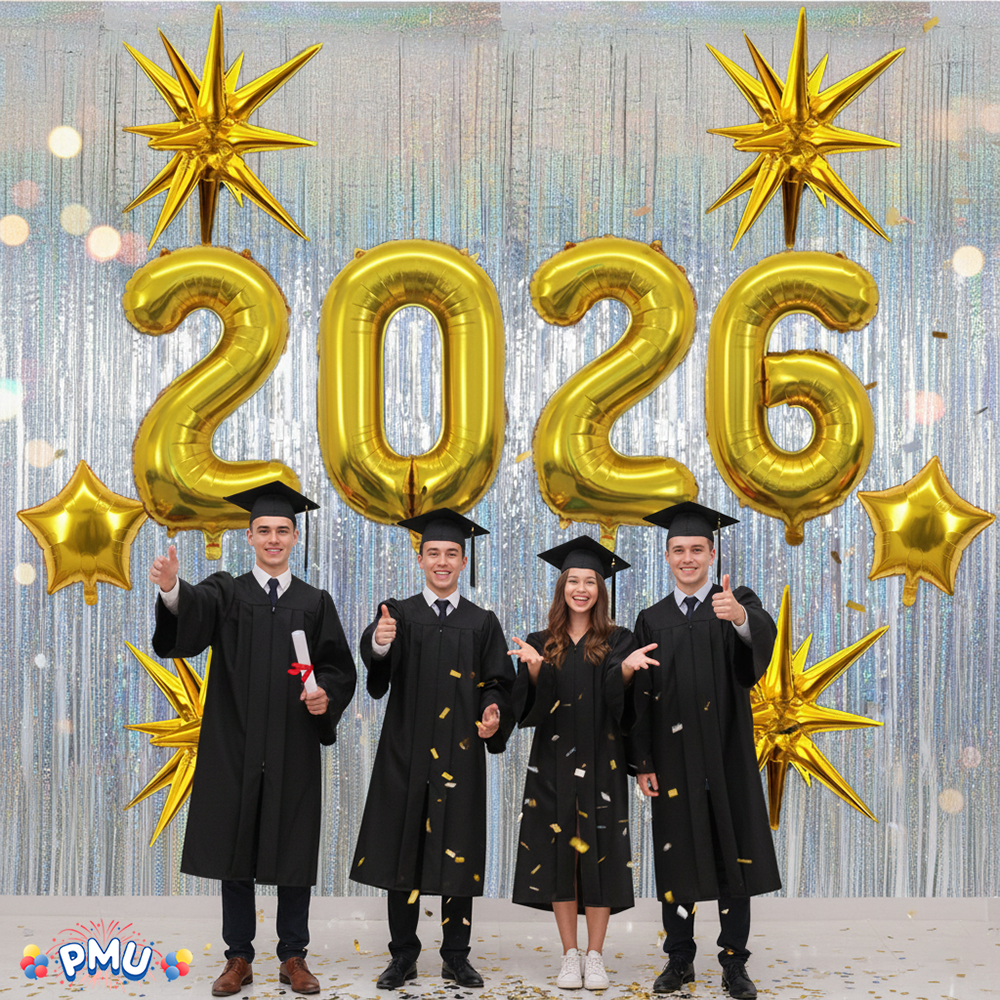 PMU 2026 Graduation - New Years Balloons Curtain Backdrop Party Kit Decorations