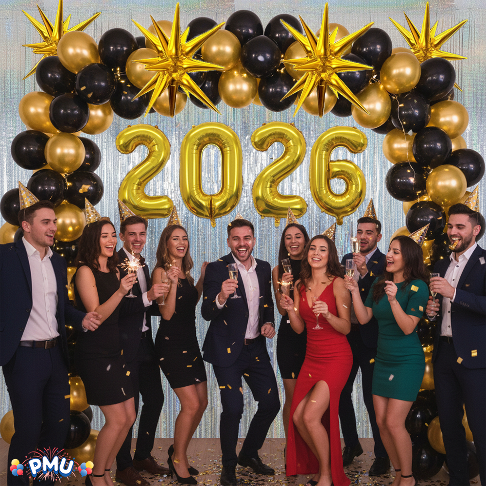 PMU 2026 Graduation - New Years Balloons Curtain Backdrop Party Kit Decorations