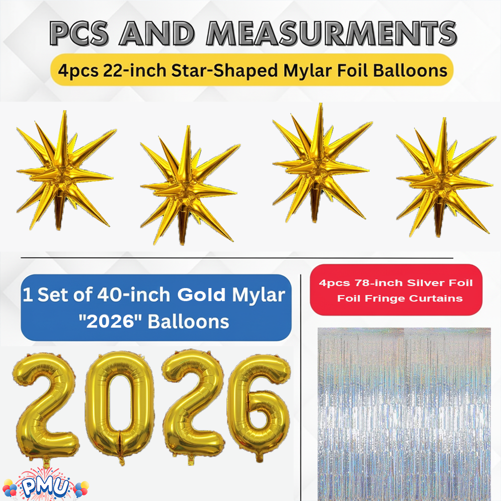 PMU 2026 Graduation - New Years Balloons Curtain Backdrop Party Kit Decorations