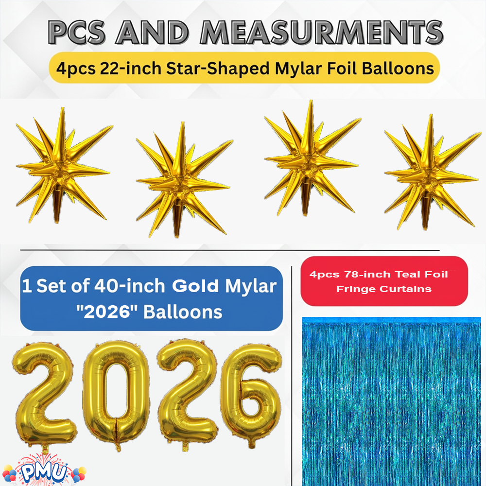 PMU 2026 Graduation - New Years Balloons Curtain Backdrop Party Kit Decorations