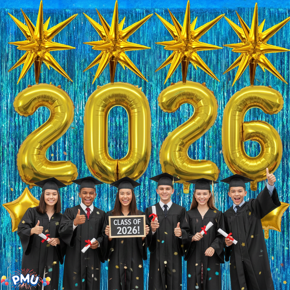 PMU 2026 Graduation - New Years Balloons Curtain Backdrop Party Kit Decorations