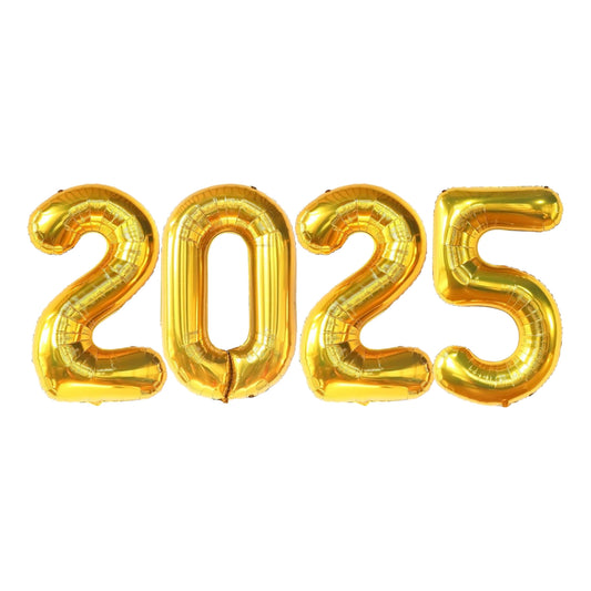 PMU New Year's Eve Party "2025" 16inch, 30inch, & 40inch in Number Mylar Balloons 2025 New Year, Graduation, Birthday, Special Events Accessories Party Celebration (4/pkg) Pkg/1