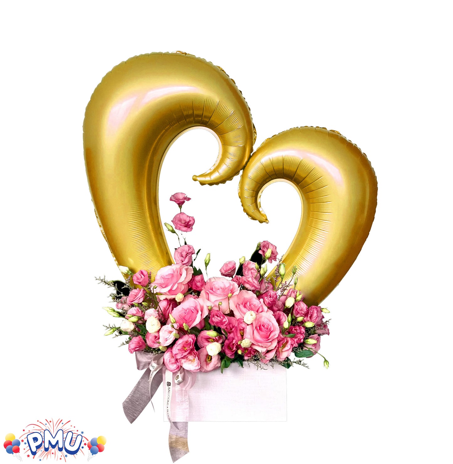 PMU Heart Shaped 24 Inch Open Center Mylar Balloon