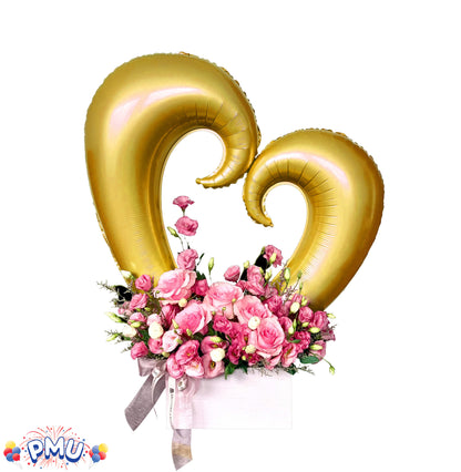 PMU Heart Shaped 24 Inch Open Center Mylar Balloon