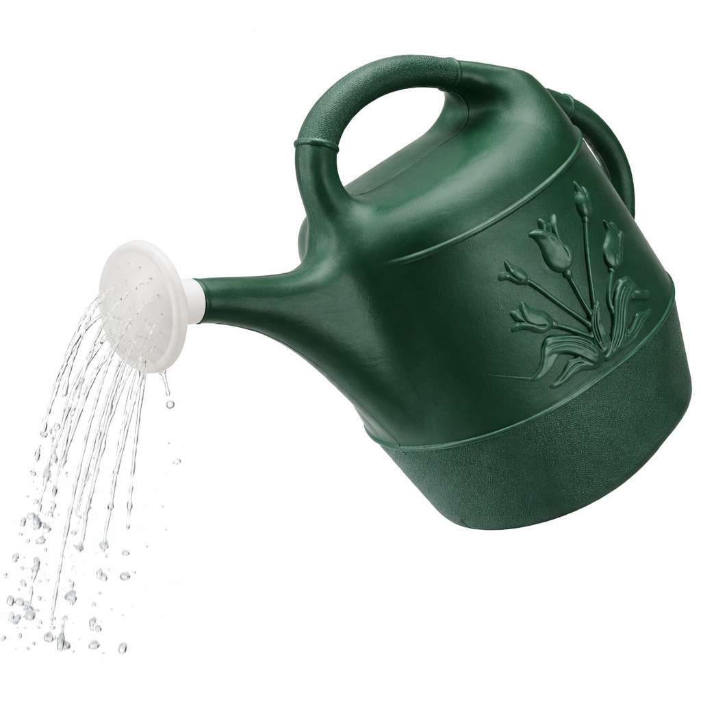 PMU 2 Gallon Watering Can - Garden Watering Can for Indoor & Outdoor Plants - Plastic Water Can with Detachable Sprinkler Head - Large Water Pot, Made in USA