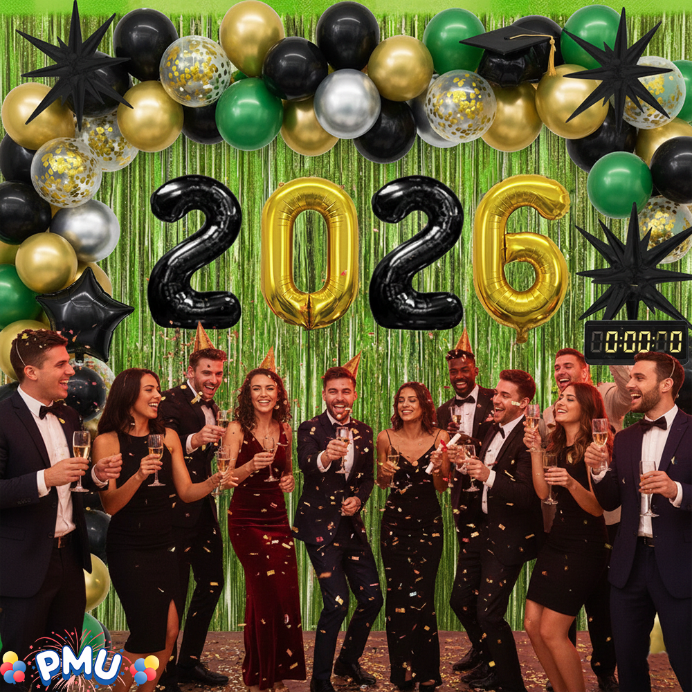 PMU 2026 Graduation - New Years Balloons Curtain Backdrop Party Kit Decorations