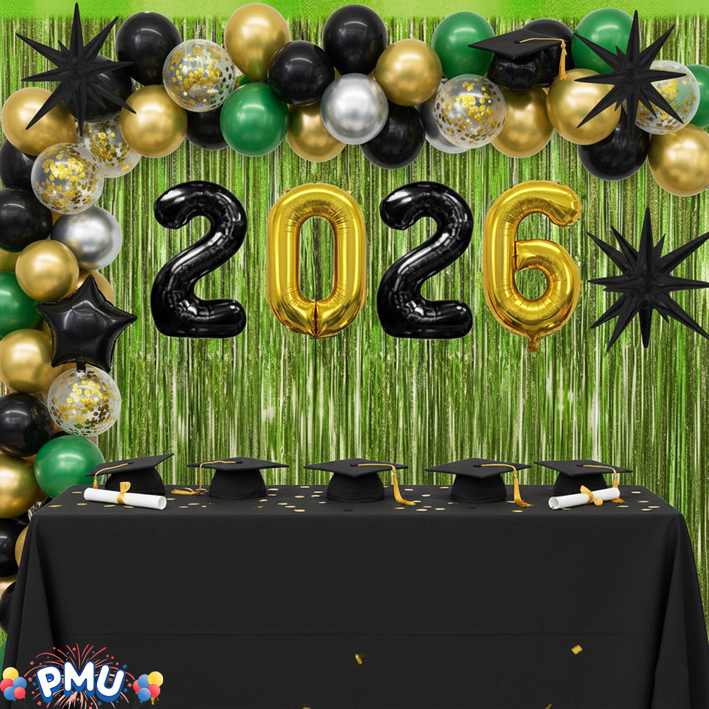 PMU 2026 Graduation - New Years Balloons Curtain Backdrop Party Kit Decorations