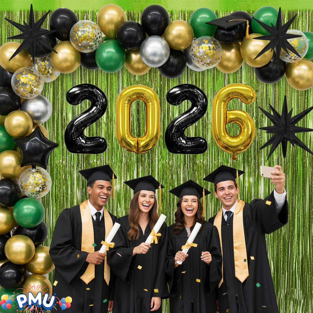 PMU 2026 Graduation - New Years Balloons Curtain Backdrop Party Kit Decorations