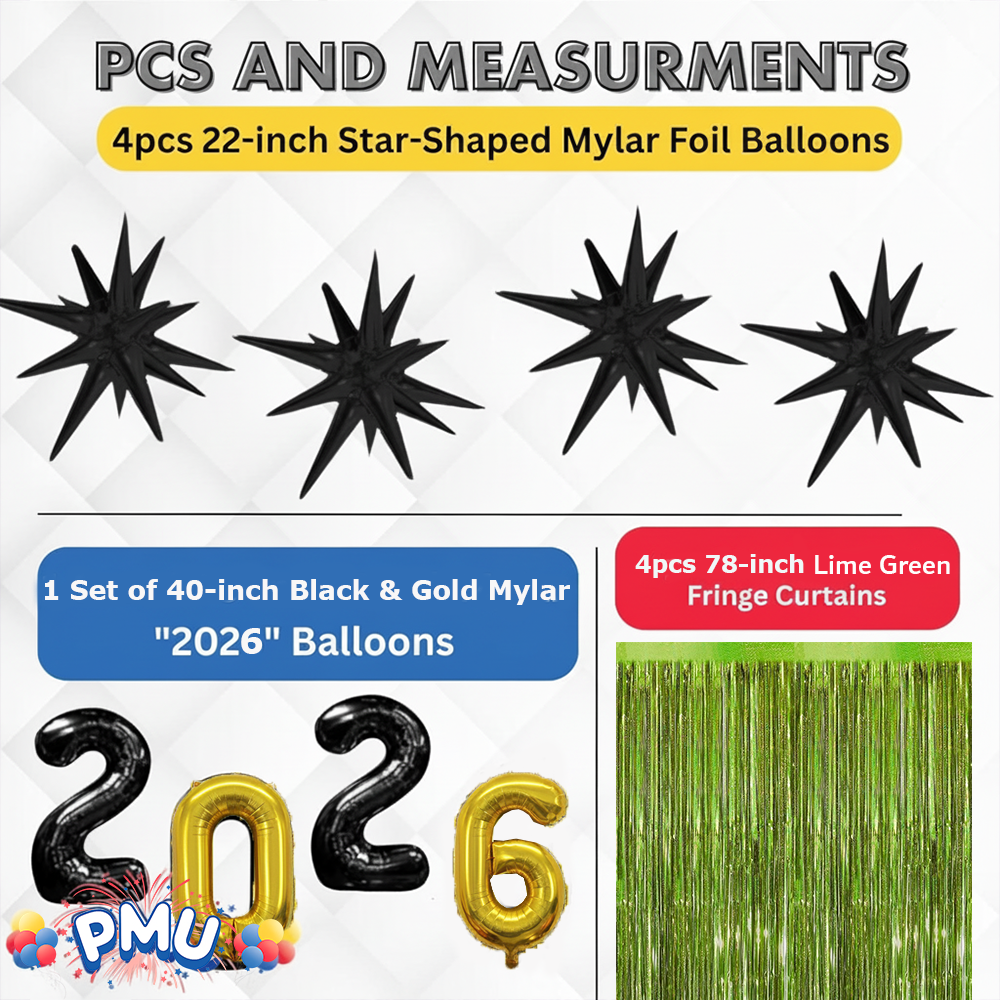 PMU 2026 Graduation - New Years Balloons Curtain Backdrop Party Kit Decorations