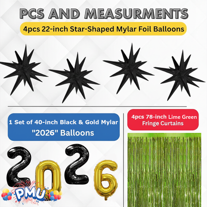 PMU 2026 Graduation - New Years Balloons Curtain Backdrop Party Kit Decorations