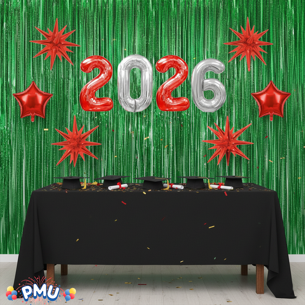 PMU 2026 Graduation - New Years Balloons Curtain Backdrop Party Kit Decorations