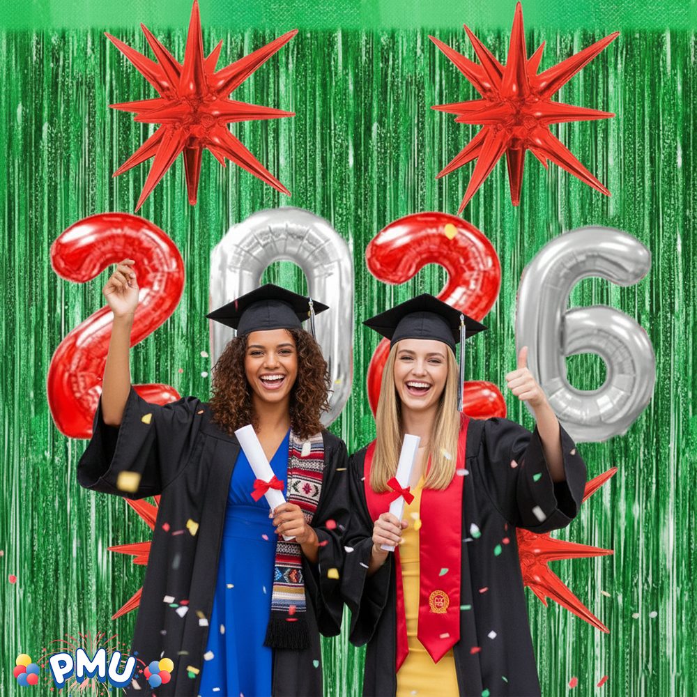 PMU 2026 Graduation - New Years Balloons Curtain Backdrop Party Kit Decorations