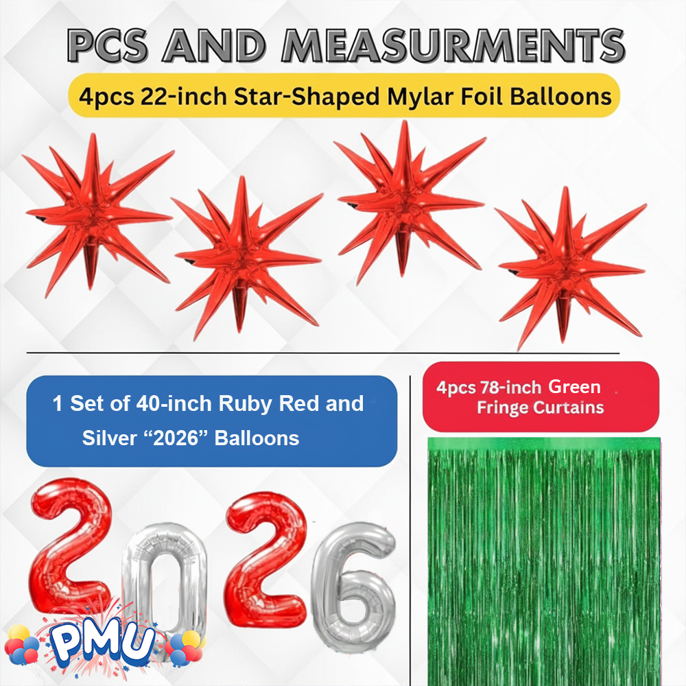 PMU 2026 Graduation - New Years Balloons Curtain Backdrop Party Kit Decorations