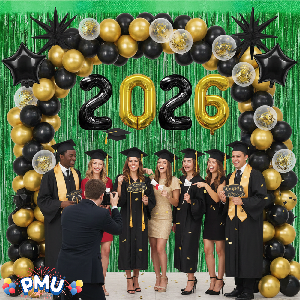PMU 2026 Graduation - New Years Balloons Curtain Backdrop Party Kit Decorations
