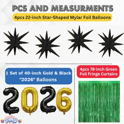 PMU 2026 Graduation - New Years Balloons Curtain Backdrop Party Kit Decorations
