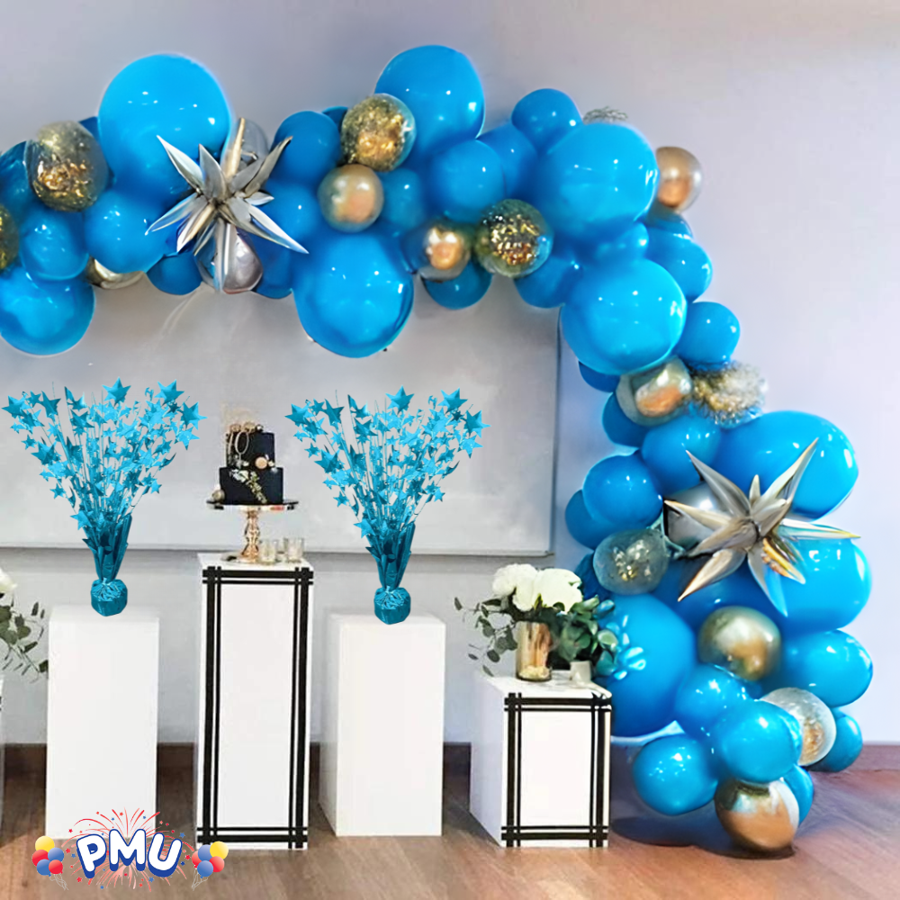 PMU Starburst Balloon Centerpiece - Beautiful Table Centerpieces for Memorial Day, Birthdays, Halloween, Veterans Day Party & Independence Day Celebration - 15in / 7.34cm