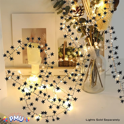 PMU Star Wire Shiny - Garland Halloween, Christmas Party, Wedding, Birthday, Festive Home Decoration Ornament 25ft Tinsel