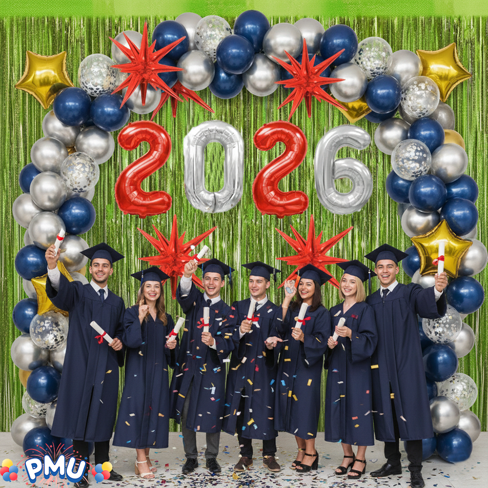 PMU 2026 Graduation - New Years Balloons Curtain Backdrop Party Kit Decorations